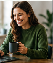 Business owner reviewing her new website